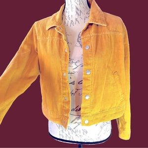PacSun Yellow Corduroy Jean Jacket Size M